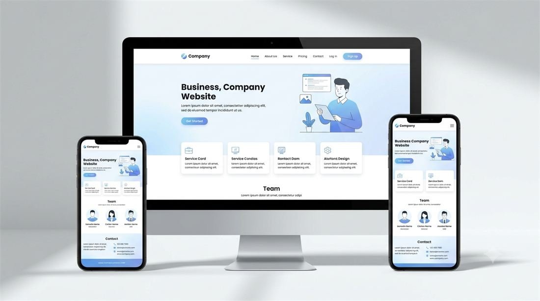 Aperçu d'un site web pour entreprise de services réalisé par Krit Digital